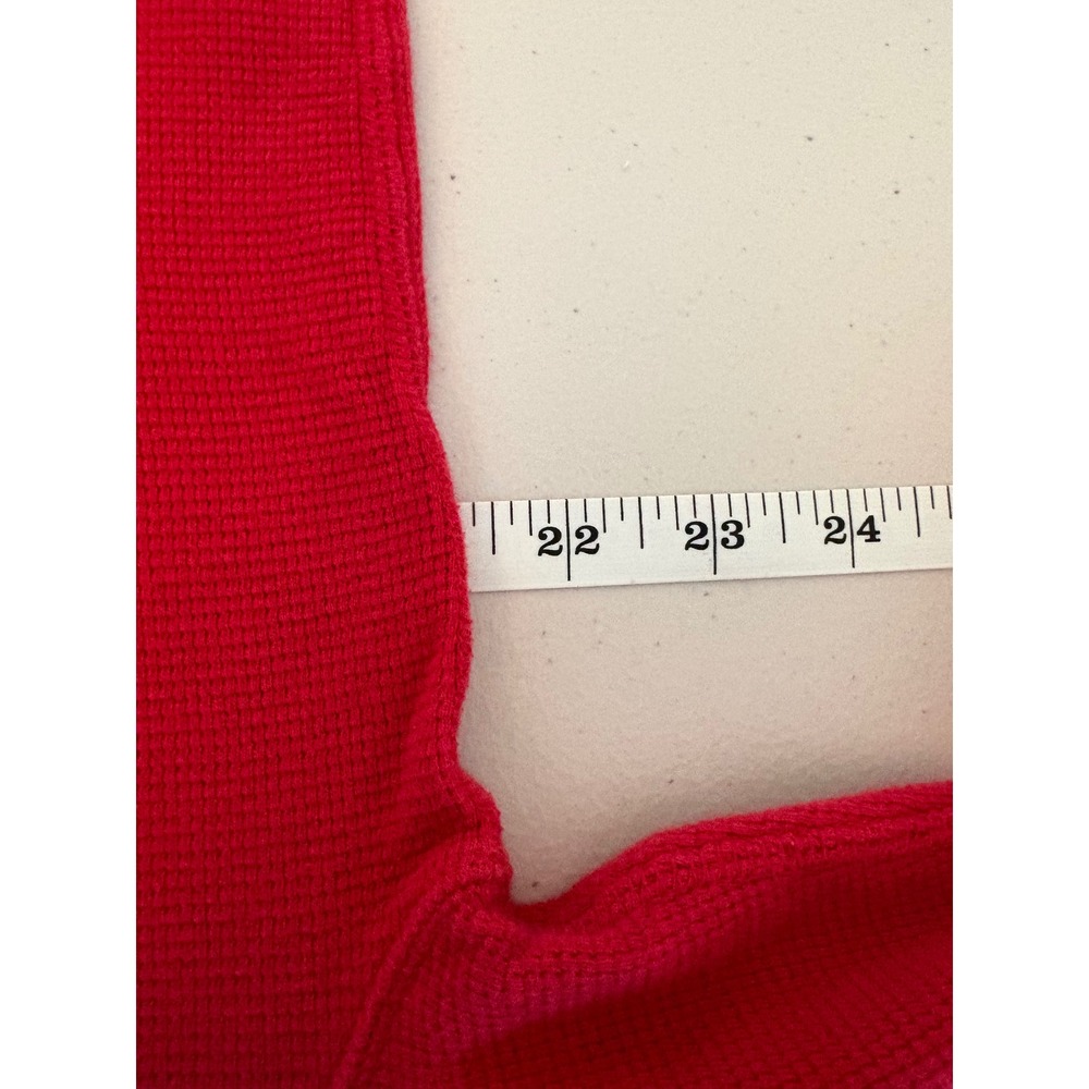 Polo Ralph Lauren Mens XL Red Waffle Knit Thermal Long Sleeve Crewneck Shirt - Picture 5 of 5